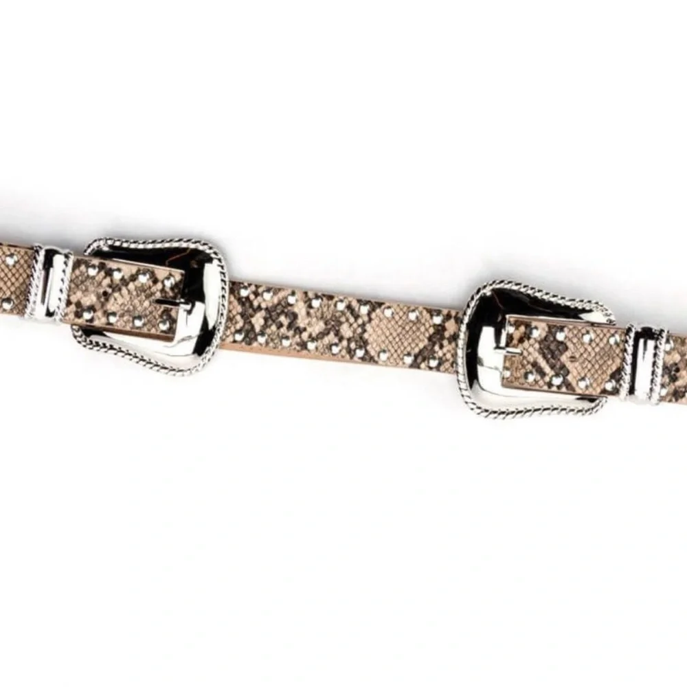 The Callie Duplicity: Snakeskin Print Western Belt